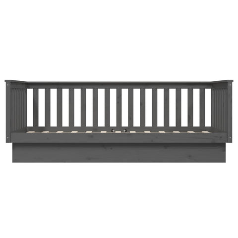 vidaXL Day Bed without Mattress Grey 100x200 cm Solid Wood Pine