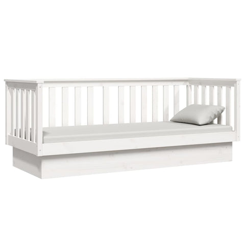 vidaXL Day Bed without Mattress White 75x190 cm Small Single Solid Wood Pine
