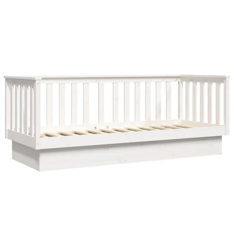 vidaXL Day Bed without Mattress White 75x190 cm Small Single Solid Wood Pine