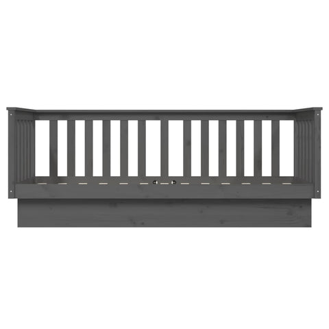 vidaXL Day Bed without Mattress Grey 75x190 cm Small Single Solid Wood Pine