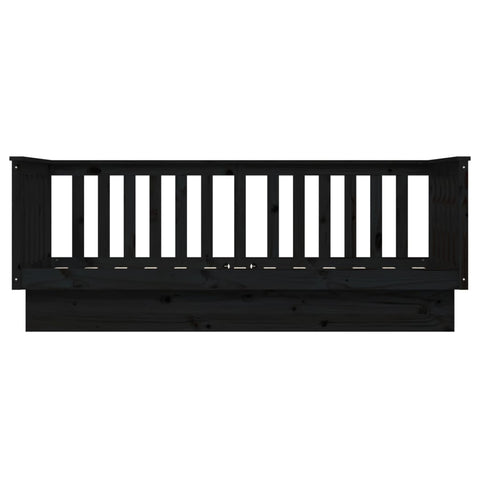 vidaXL Day Bed without Mattress Black 75x190 cm Small Single Solid Wood Pine