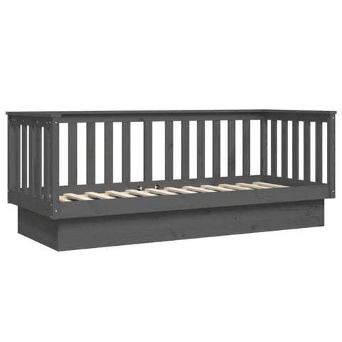 vidaXL Day Bed without Mattress Grey 90x190 cm Single Solid Wood Pine