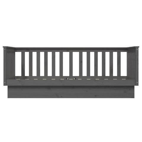 vidaXL Day Bed without Mattress Grey 90x190 cm Single Solid Wood Pine