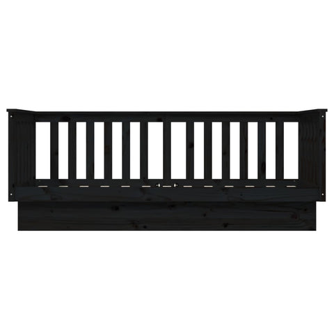 vidaXL Day Bed without Mattress Black 90x190 cm Single Solid Wood Pine