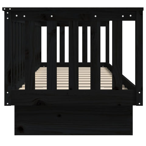 vidaXL Day Bed without Mattress Black 90x190 cm Single Solid Wood Pine