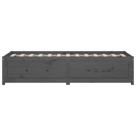 vidaXL Day Bed without Mattress Grey 90x200 cm Solid Wood Pine