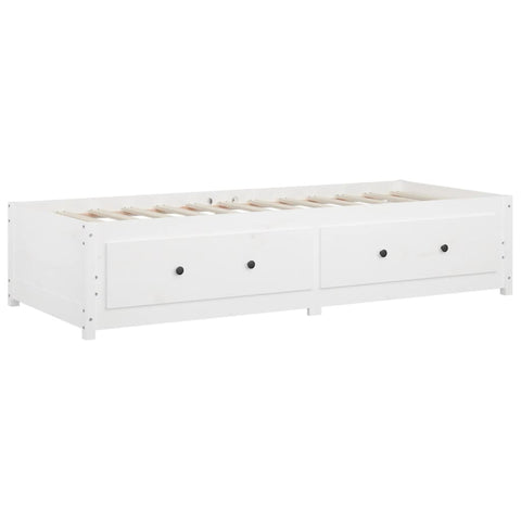 vidaXL Day Bed without Mattress White 90x190 cm Single Single Solid Wood Pine