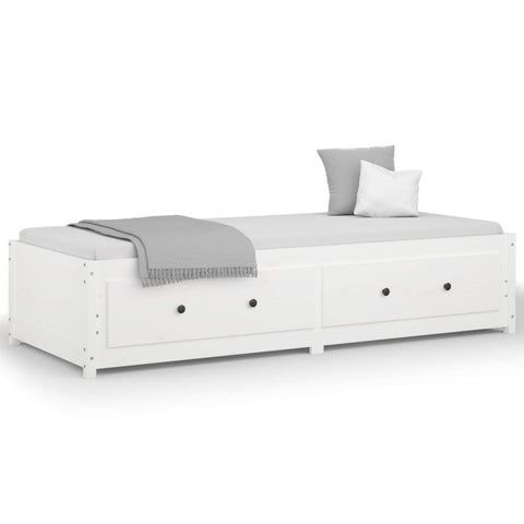 vidaXL Day Bed without Mattress White 75x190 cm Small Single  Solid Wood Pine