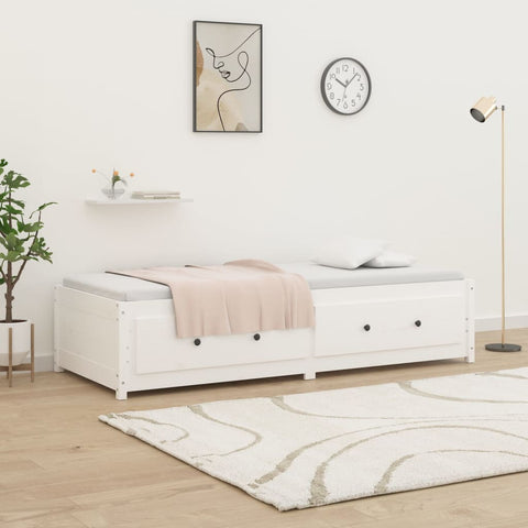 vidaXL Day Bed without Mattress White 75x190 cm Small Single  Solid Wood Pine