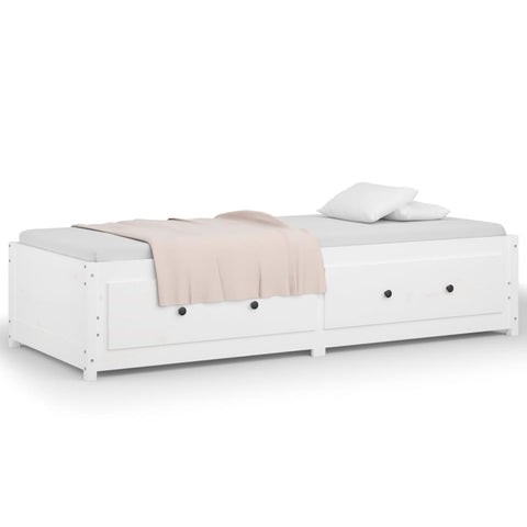 vidaXL Day Bed without Mattress White 75x190 cm Small Single  Solid Wood Pine