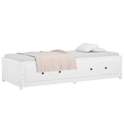 vidaXL Day Bed without Mattress White 75x190 cm Small Single  Solid Wood Pine