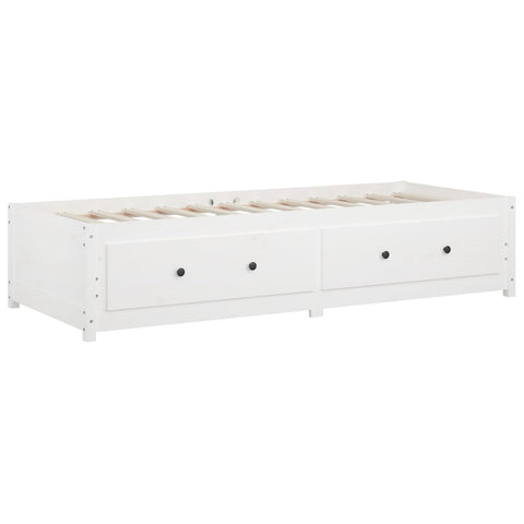 vidaXL Day Bed without Mattress White 75x190 cm Small Single  Solid Wood Pine