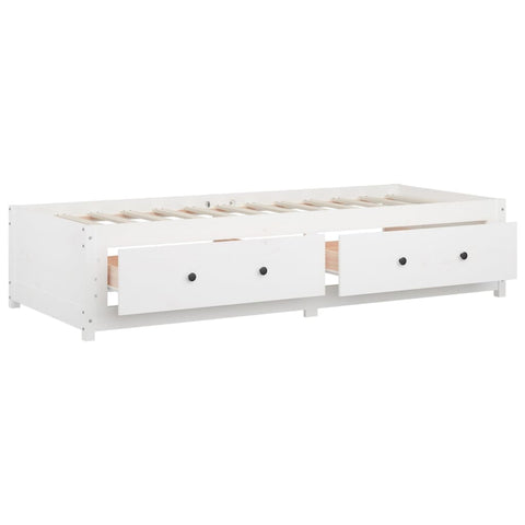 vidaXL Day Bed without Mattress White 75x190 cm Small Single  Solid Wood Pine
