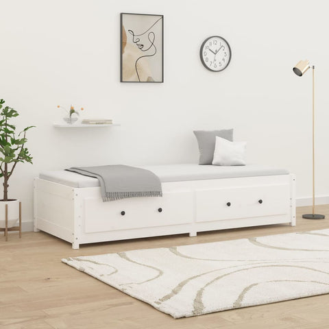 vidaXL Day Bed without Mattress White 75x190 cm Small Single  Solid Wood Pine