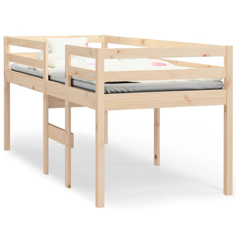 vidaXL High Sleeper Bed without Mattress 90x200 cm Solid Wood Pine