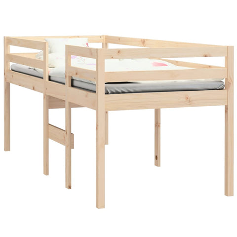 vidaXL High Sleeper Bed without Mattress 90x200 cm Solid Wood Pine