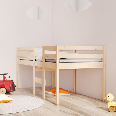 vidaXL High Sleeper Bed without Mattress 90x200 cm Solid Wood Pine