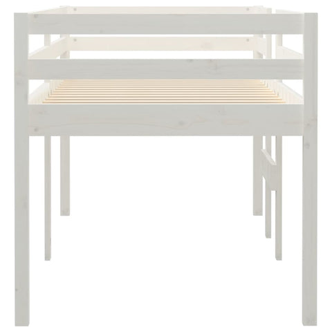 vidaXL High Sleeper Bed without Mattress White 90x200 cm Solid Wood Pine