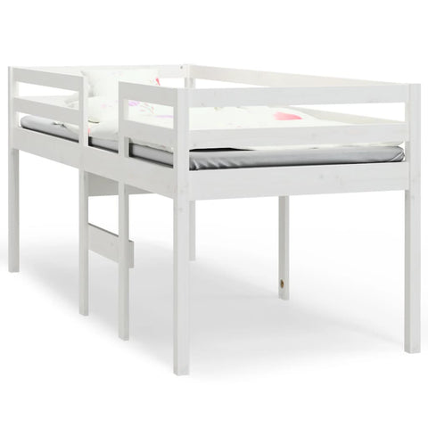 vidaXL High Sleeper Bed without Mattress White 80x200 cm Solid Wood Pine