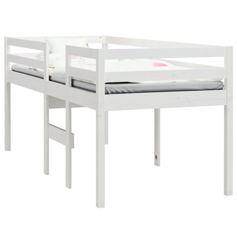 vidaXL High Sleeper Bed without Mattress White 80x200 cm Solid Wood Pine