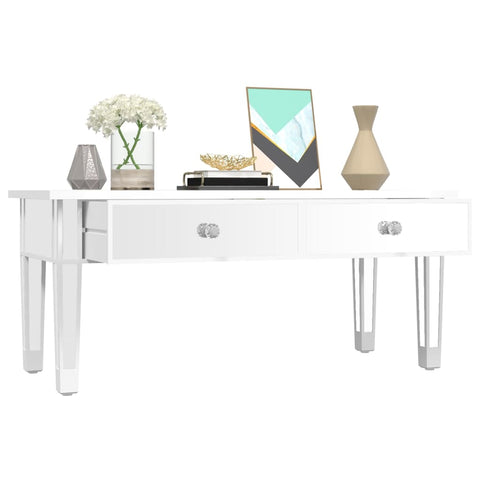 vidaXL Mirrored Coffee Table 106x45x45 cm Engineered Wood and Glass