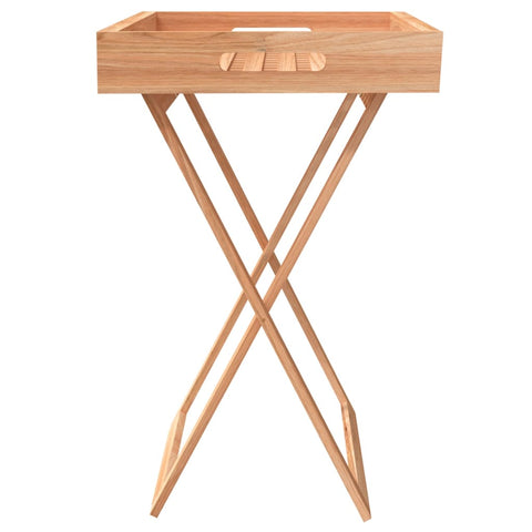 vidaXL Folding Tray Table 52x36x56.5 cm Solid Wood Walnut