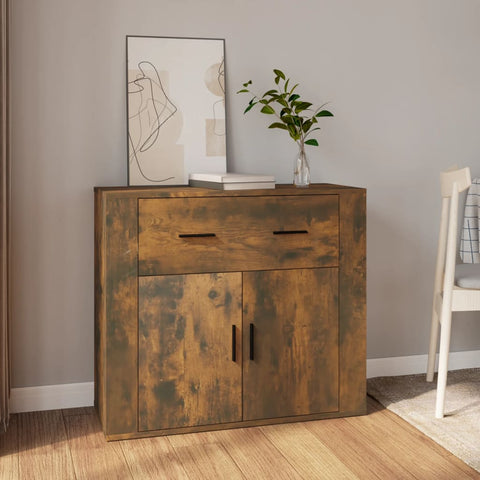 vidaXL Sideboard Smoked Oak 80x33x70 cm Engineered Wood