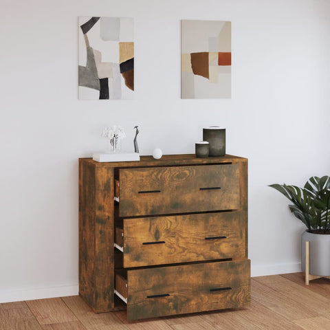vidaXL Sideboard Smoked Oak 80x33x70 cm Engineered Wood