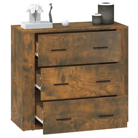 vidaXL Sideboard Smoked Oak 80x33x70 cm Engineered Wood