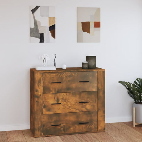 vidaXL Sideboard Smoked Oak 80x33x70 cm Engineered Wood
