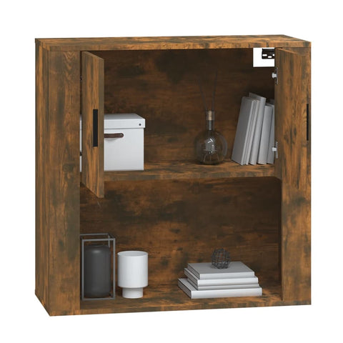 vidaXL Wall Cabinet Smoked Oak 80x33x80 cm Engineered Wood