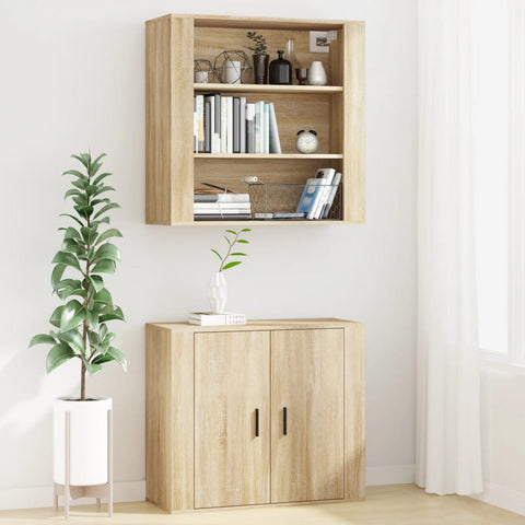 vidaXL Wall Cabinet Sonoma Oak 80x33x80 cm Engineered Wood