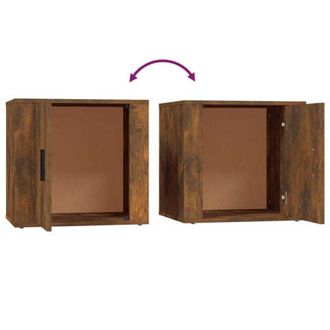 vidaXL Bedside Cabinets 2 pcs Smoked Oak 50x39x47 cm
