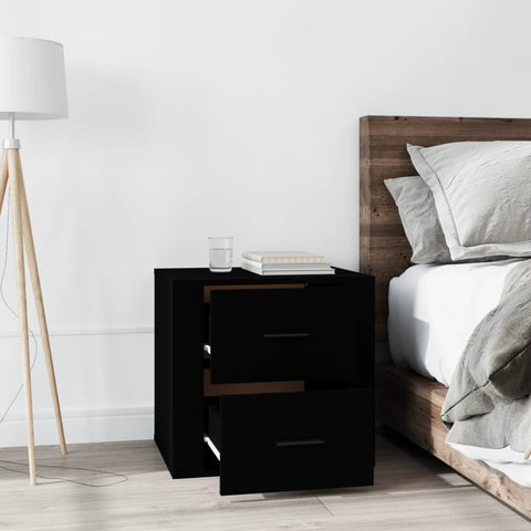 vidaXL Bedside Cabinet Black 50x39x47 cm