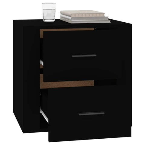 vidaXL Bedside Cabinet Black 50x39x47 cm