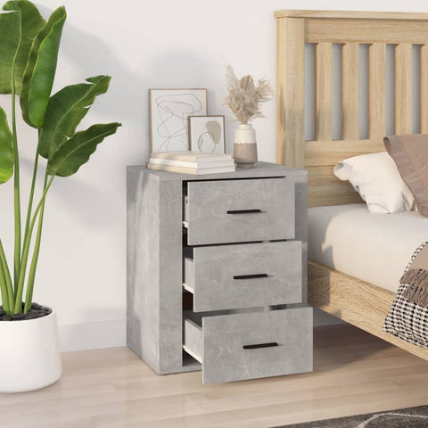 vidaXL Bedside Cabinet Concrete Grey 50x36x60 cm Engineered Wood