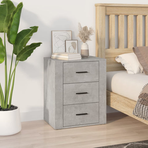 vidaXL Bedside Cabinet Concrete Grey 50x36x60 cm Engineered Wood
