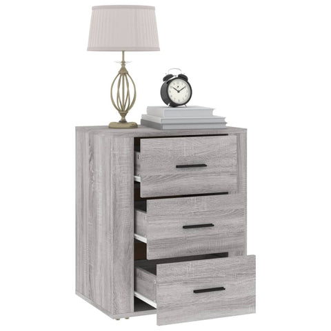 vidaXL Bedside Cabinet Grey Sonoma 50x36x60 cm Engineered Wood