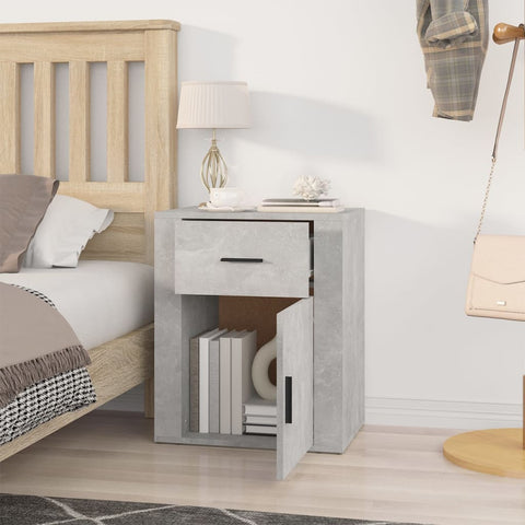 vidaXL Bedside Cabinet Concrete Grey 50x36x60 cm Engineered Wood