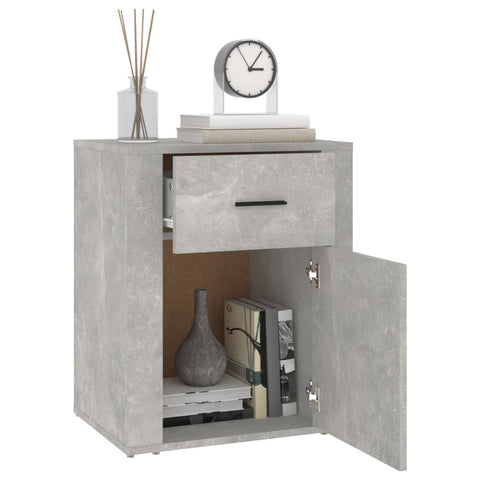 vidaXL Bedside Cabinet Concrete Grey 50x36x60 cm Engineered Wood