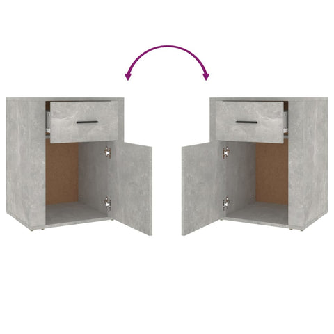 vidaXL Bedside Cabinet Concrete Grey 50x36x60 cm Engineered Wood