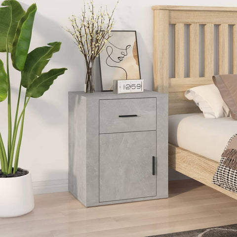 vidaXL Bedside Cabinet Concrete Grey 50x36x60 cm Engineered Wood
