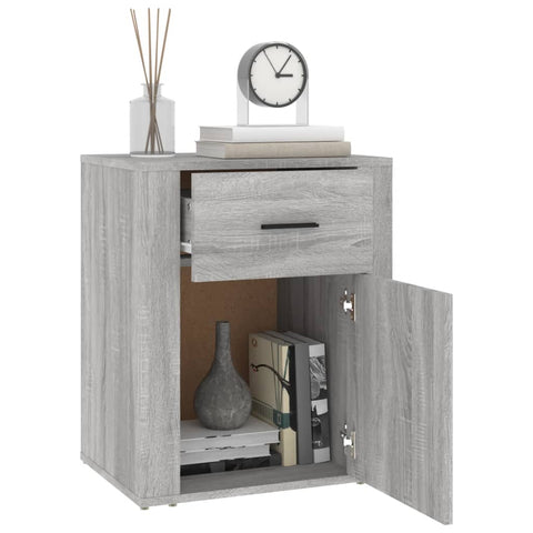 vidaXL Bedside Cabinet Grey Sonoma 50x36x60 cm Engineered Wood