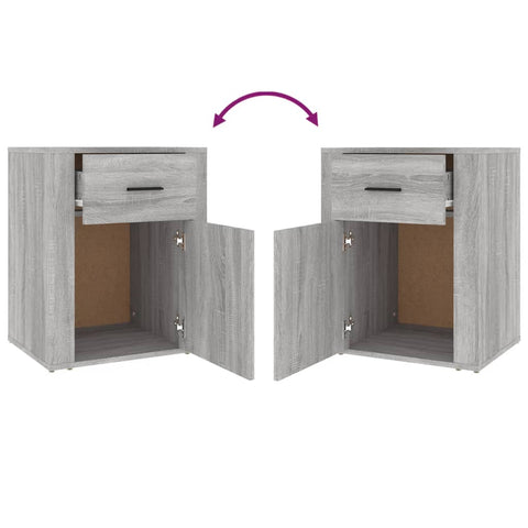 vidaXL Bedside Cabinet Grey Sonoma 50x36x60 cm Engineered Wood