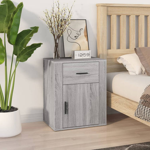 vidaXL Bedside Cabinet Grey Sonoma 50x36x60 cm Engineered Wood