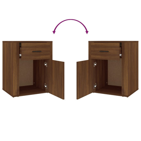vidaXL Bedside Cabinet Brown Oak 50x36x60 cm Engineered Wood