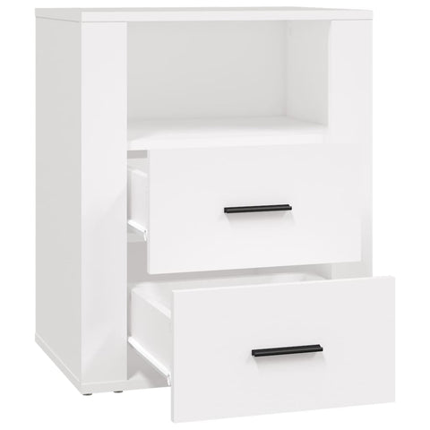 vidaXL Bedside Cabinet White 50x36x60 cm Engineered Wood