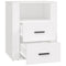 vidaXL Bedside Cabinet White 50x36x60 cm Engineered Wood