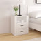 vidaXL Bedside Cabinet White 50x36x60 cm Engineered Wood