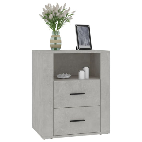 vidaXL Bedside Cabinet Concrete Grey 50x36x60 cm Engineered Wood